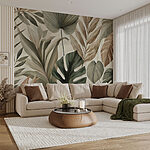 Wall mural Wallpaper with leaves