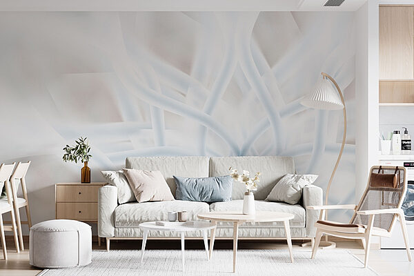 White and blue flower Wall murals White and blue flower