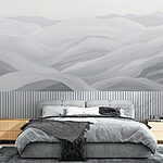 Wall murals White and gray landscape