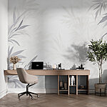 Wall murals White background with leaves