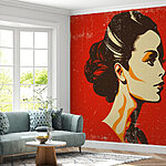 Wall murals Woman with a hair bun