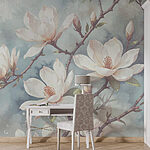 Wall murals Delicate blooms in soft hues.