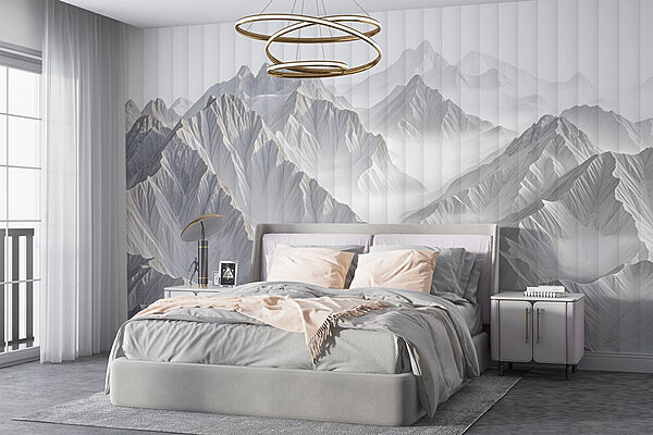 Mountain range with clouds Wall murals Mountain range with clouds