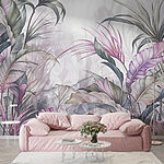 Wall mural Painting of flowers and leaves