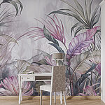 Wall murals Painting of flowers and leaves