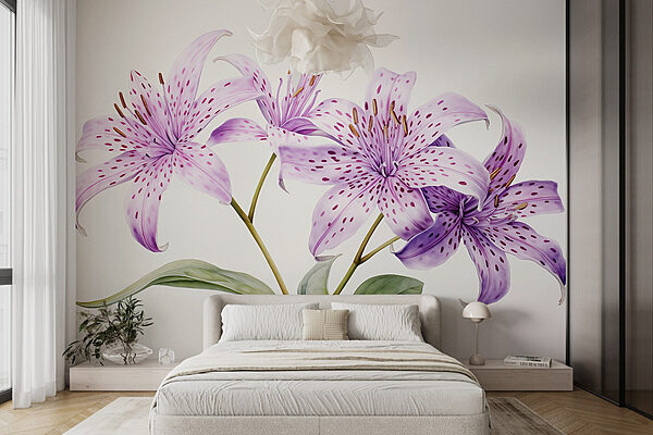 Wall murals Delicate blooms in soft pastel hues (SKU: w02046) Wall murals Wall murals Delicate blooms in soft pastel hues (SKU: w02046)