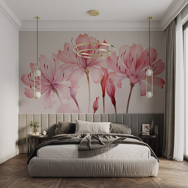 Group of pink flowers Wall murals Group of pink flowers