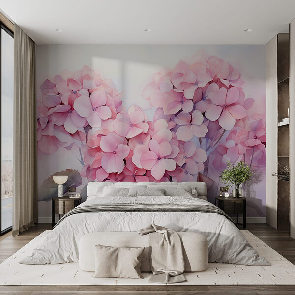 Group of pink flowers Wall murals Group of pink flowers