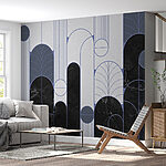 Wall murals Black and white patterned wall