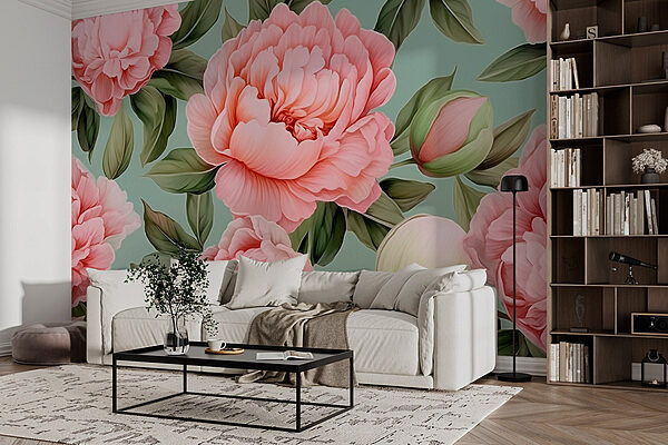 Soft blossoms in pastel shades Wall murals Soft blossoms in pastel shades