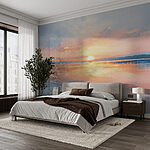 Wall murals Sunset over a body of water