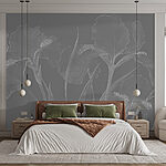 Wall murals Delicate florals in soft shades.