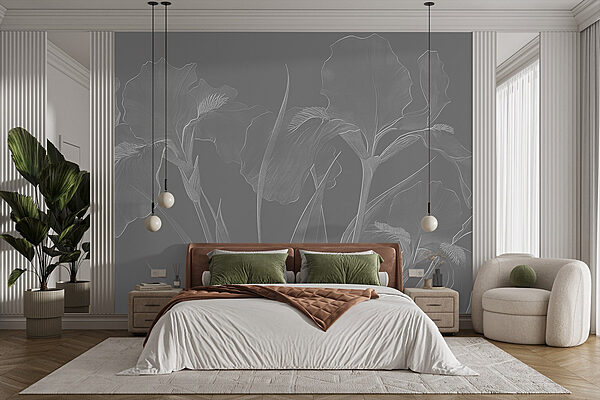 Delicate florals in soft shades Wall murals Delicate florals in soft shades