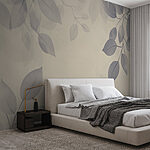 Wall murals White background with leaves
