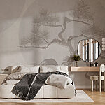 Wall murals Tree with branches and leaves drawn on it