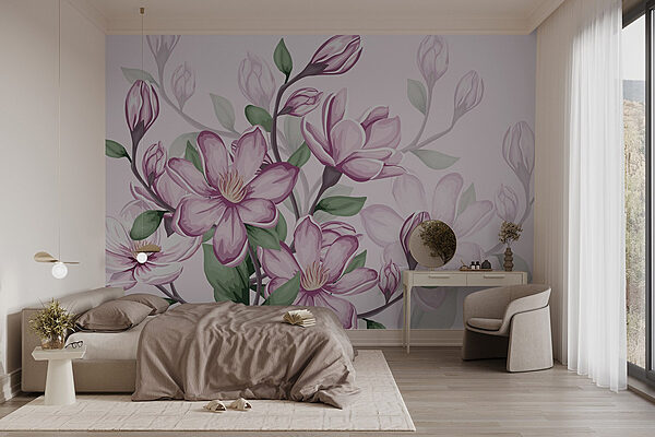 Wall murals Delicate blooms in soft pastels (SKU: w02663) Wall murals Wall murals Delicate blooms in soft pastels (SKU: w02663)