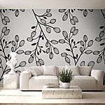 Wall murals Pattern of black and white leaves