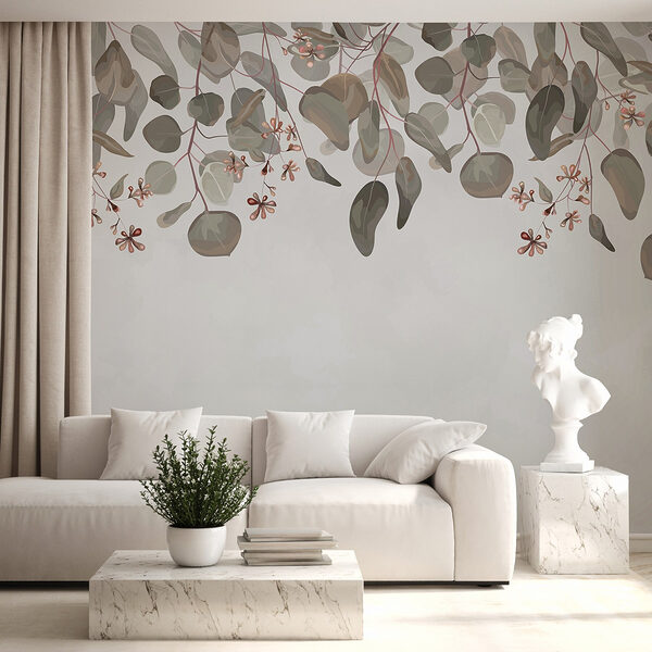 Delicate leaves with gentle hues Wall murals Delicate leaves with gentle hues