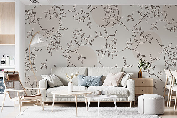 Pattern of branches and leaves Wall murals Pattern of branches and leaves