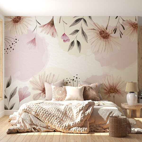 Wall murals Delicate blooms in soft colors (SKU: w02650) Wall murals Wall murals Delicate blooms in soft colors (SKU: w02650)