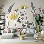 Wall murals Colorful garden of blooming flowers
