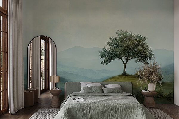 Tree on a hill Wall murals Tree on a hill