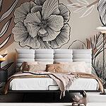 Wall murals Floral elegance in black and white.