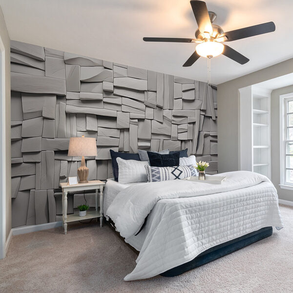 White wall with rectangles Wall murals White wall with rectangles