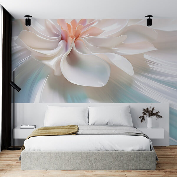 White flower on a white surface Wall murals White flower on a white surface