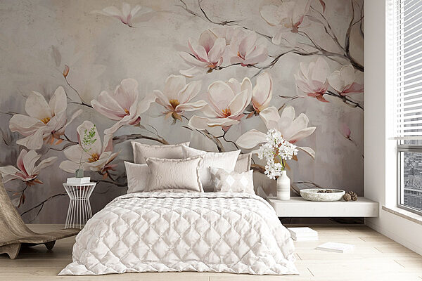 Wall murals Painting of flowers on a branch (SKU: w08589) Wall murals Wall murals Painting of flowers on a branch (SKU: w08589)