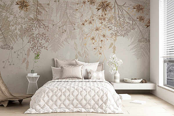 Delicate floral patterns in soft hues Wall murals Delicate floral patterns in soft hues