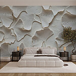 Wall murals Group of white leaves