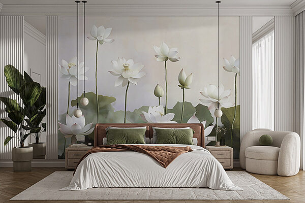 Group of white flowers Wall murals Group of white flowers