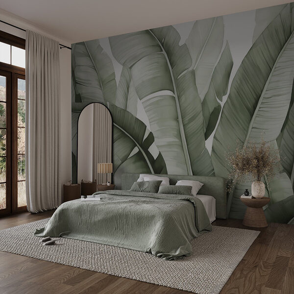 Wall mural Lush green leaves in harmony