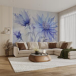 Wall murals Delicate blooms in soft hues.