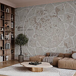 Wall murals White mandala on a brown surface