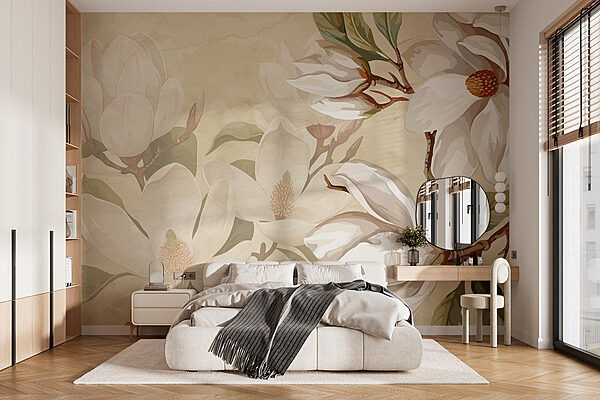 Wall murals Delicate blooms in soft tones (SKU: w02694) Wall murals Wall murals Delicate blooms in soft tones (SKU: w02694)