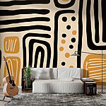 Wall murals Abstract patterns in warm tones.