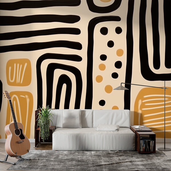 Abstract patterns in warm tones Wall murals Abstract patterns in warm tones