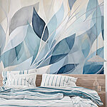 Wall mural Translucent leaves in soft hues