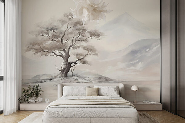 Tree in the desert Wall murals Tree in the desert