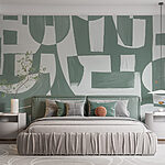 Wall murals White and gray art