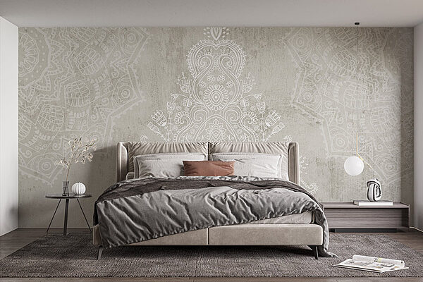 White and grey patterned background Wall murals White and grey patterned background