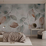 Wall murals Delicate leaves in soft hues