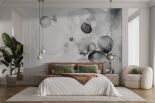 Abstract black and white design elements Wall murals Abstract black and white design elements