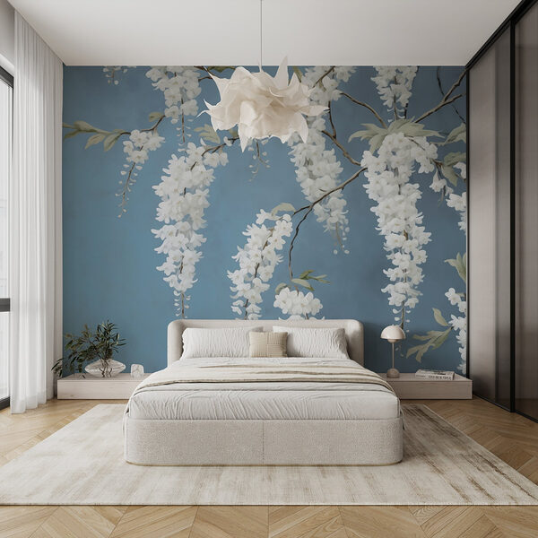 White flowers on a branch Wall murals White flowers on a branch