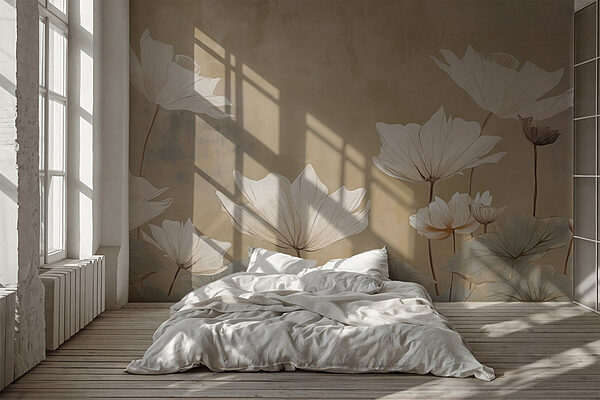 Wall murals Delicate blooms in soft hues (SKU: w02729) Wall murals Wall murals Delicate blooms in soft hues (SKU: w02729)