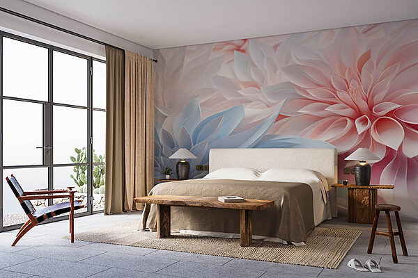 Wall murals Beautiful pastel paper flower arrangement (SKU: w08622) Wall murals Wall murals Beautiful pastel paper flower arrangement (SKU: w08622)