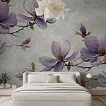 Wall murals Painting of flowers on a branch