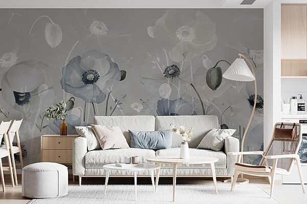 Wall murals Delicate blooms in soft colors (SKU: w08626) Wall murals Wall murals Delicate blooms in soft colors (SKU: w08626)